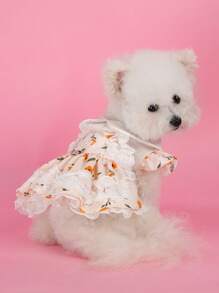 PETSIN 1pc Pet Princess Style Floral Dress Dog Clothing Yorkshire Bear Pomeranian Teddy Small Dog Summer Clothing Dog Clothing - Multicolor - View 3