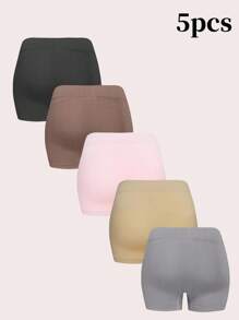 SHEIN 5pcs/Set Women's Seamless Shorts - Multicolor - View 8