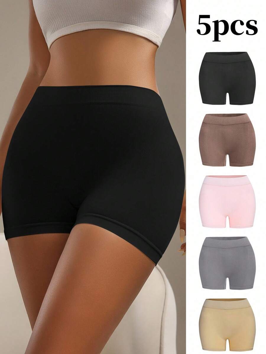 SHEIN 5pcs/Set Women's Seamless Shorts - Multicolor - View 1