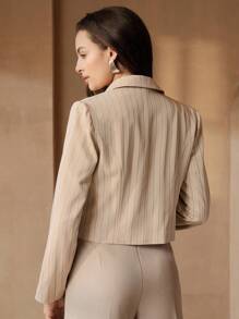 Anewsta Women's New Design Casual Loose Fit Professional Style Blazer - Beige - View 4