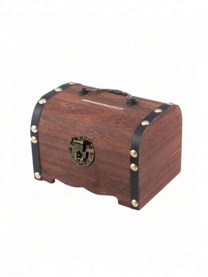 1 pieza Caja de madera vintage para dinero, el mejor regalo