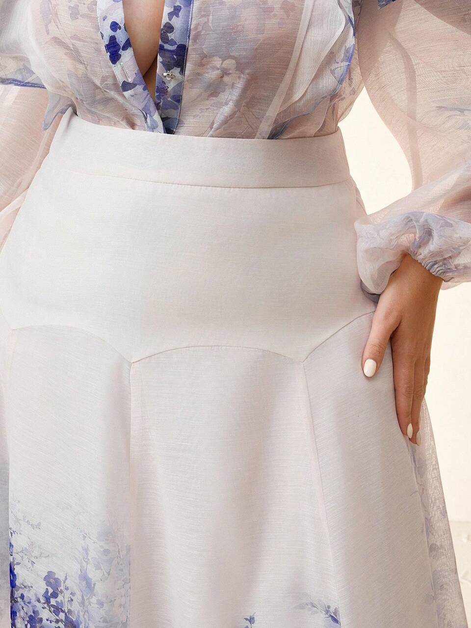 Elegant High Waist Puffed Women's Skirt