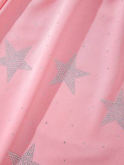 Anime Men's Sparkling Diamond Star Drawstring Waist Pocket Shorts