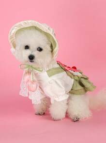 PETSIN 1 pièce Vêtement de chien de compagnie de style princesse avec manches bouffantes. Robe pour animal de compagnie comparable aux vêtements pour chiots Pomeranian, Highlands et Maltais
