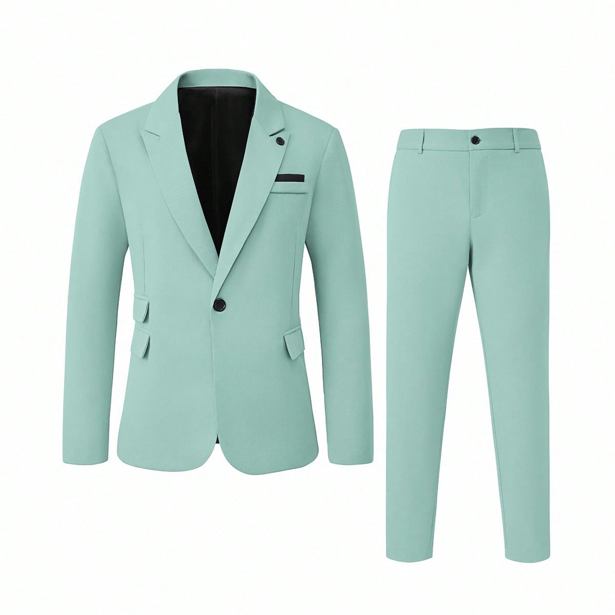 Conjunto de traje formal de hombre con blazer casual de cuello de pico con detalle de solapa y pantalón, trajes casuales de hombre, ceremonia