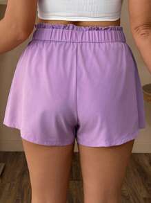 Celure Plus Size Women Pearl Decor Fitted Shorts