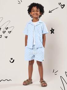 SUMWON Conjunto de camisas de verano de textura ligera para niños, ropa casual de playa, resort, vacaciones, estilo de isla, para jugar los fines de semana