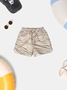 SUMWON Tierdruck Badeshorts Strandurlaub Pool Schwimm Boardshorts Sommer Ferien Wasserpark Kordelzug Taille Schwimmshorts Lässig - Khaki - Übersicht 1
