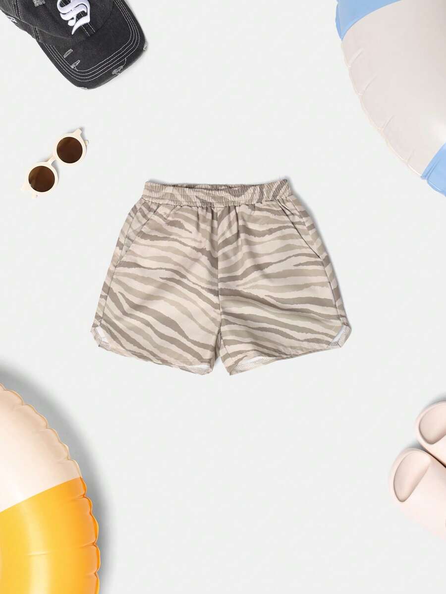 SUMWON Tierdruck Badeshorts Strandurlaub Pool Schwimm Boardshorts Sommer Ferien Wasserpark Kordelzug Taille Schwimmshorts Lässig - Khaki - Übersicht 1