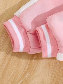 SHEIN Elladie kids Strój dla młodej dziewczyny, baleriny, z nadrukiem w bloki kolorów, z długim rękawem, kurtka i spodnie, swobodny strój na jesień/zimę - Wielokolorowe - Zobacz 8