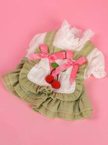 PETSIN 1 pièce Vêtement de chien de compagnie de style princesse avec manches bouffantes. Robe pour animal de compagnie comparable aux vêtements pour chiots Pomeranian, Highlands et Maltais