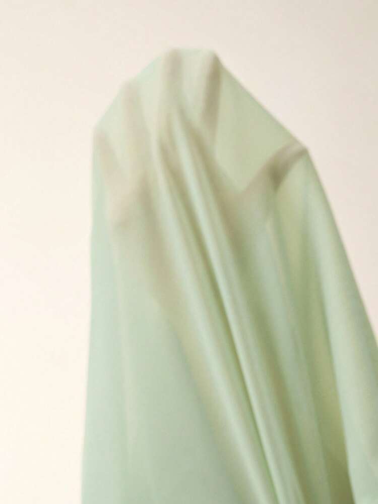 Elegant Chic Semi-Sheer Splice Delicate Floral Print Pale Green Women Long Sleeve Blouse