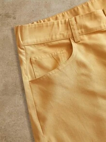 Manfinity BRENVOR Men's Casual Loose Geometric Embroidery Elegant Long Pants - Ginger - View 3