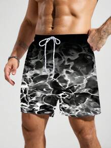 Surfspeed Men's Ripple Print Casual Beach Shorts