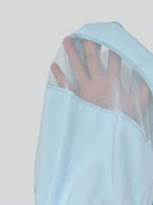 SHEIN Tween Girls Minimalist Navy Blue Mesh Patchwork Leotard, Fitted For School, Professional Training, Ballet, Gymnastics, Dance Studio, Dance Performance Young Girls Sets Young Girl Summer Outfits Body Suits For Girls Bodysuit For Girls Leotards For Girls - Blue - View 7