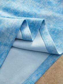 Manfinity BRENVOR Heavy Embellished Pearls & Slogan Print Men's T-Shirt, Summer - Blue - View 6