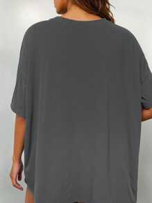 SHEIN EZwear Plus Size Summer Casual Skull Print T-Shirt