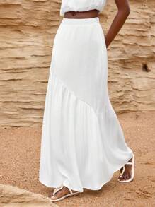 Zivah 2025 春夏新款 音乐节、复活节、圣帕特里克节、西部风、游牧风、生日派对、毕业典礼、学院风、学生风、日常穿着、百搭百搭、休闲、度假、邮轮、海滩、日光浴、线上时尚、街头服饰、婚礼宾客波西米亚风、通勤、早午餐、机场、飘逸杏色/米色网眼虹彩女裙 - 白色 - 查看 5