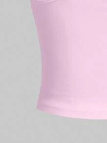 SHEIN EZwear Áo hai dây nữ màu hồng họa tiết sao biển, hoa và vỏ sò, kiểu dáng gợi cảm, thích hợp mặc thường ngày cho mùa hè và đi học. - Hồng - Xem 6