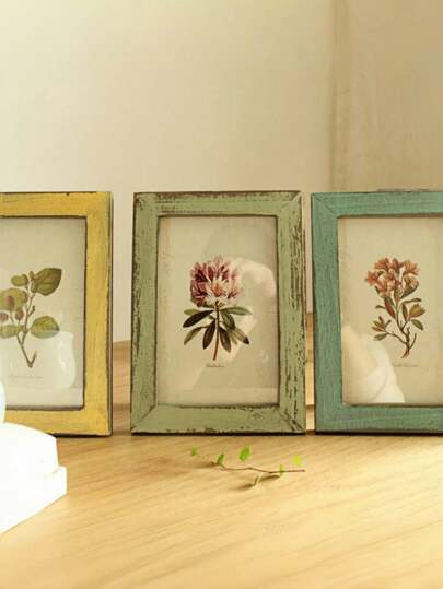 1 件相框，质朴的木制相框，复古 5 英寸照片架，农舍风格墙壁装饰，仿古饰面，适合家庭和办公室展示，家居装饰