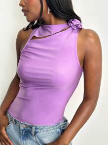 NYA SZN 玫瑰花卉性感背心，适合外出、早午餐、街头服饰、教堂、日常休闲、优雅、柔和色调，是节日和嘉年华的理想之选。 - 綠色 - 查看 1