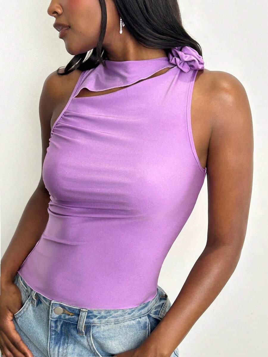 NYA SZN 玫瑰花卉性感背心，适合外出、早午餐、街头服饰、教堂、日常休闲、优雅、柔和色调，是节日和嘉年华的理想之选。 - 綠色 - 查看 1