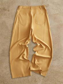 Manfinity BRENVOR Men's Casual Loose Geometric Embroidery Elegant Long Pants - Ginger - View 2