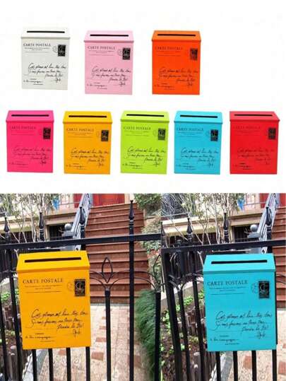 Buzón de correo vintage de estilo villa, hecho de hierro galvanizado, para cartas, periódicos, revistas, como decoración para el jardín y la entrada de la casa