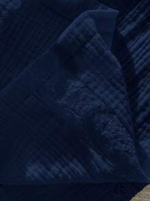 Comfortcana Quần ống rộng ren vá cỡ lớn màu xanh navy dành cho nữ - Màu xanh hải quân - Xem 6