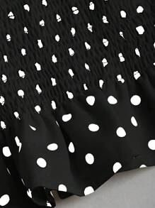 Sweetra Women's Elegant French Style Polka Dot Bow Shoulder Tie Waist Slim Fit Casual Versatile Tank Top, Spring/Summer