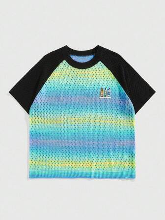 Prep Men's Vacation Loose Knit Short Sleeve Sweater