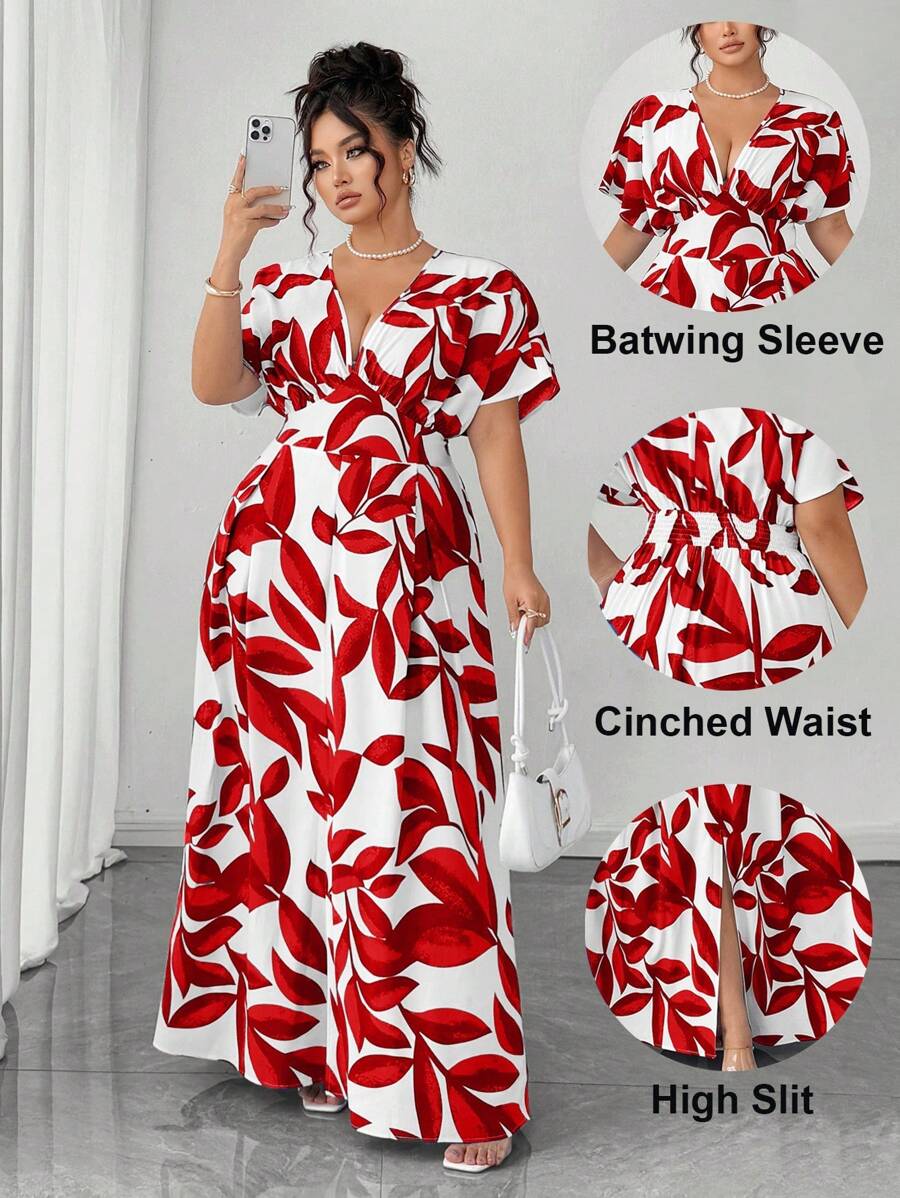 Elenzga 女士花卉V领优雅连衣裙，春夏