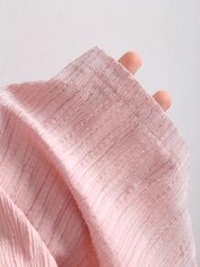 Sweetra 女士浪漫吊带背心，腰部系带设计，饰有荷叶边，搭配松紧腰纹理长裤，两件套 - 粉色 - 查看 8