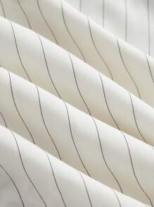 Manfinity BRENVOR Summer Men's Short Sleeve Striped Shirt With Embroidery Graphic Pocket - White - View 5