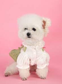 PETSIN 1 pièce Vêtement de chien de compagnie de style princesse avec manches bouffantes. Robe pour animal de compagnie comparable aux vêtements pour chiots Pomeranian, Highlands et Maltais