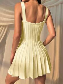 SHEIN EZwear Damen Lässiges Aprikose Gestricktes Pulloverkleid