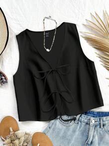 Soleia Camiseta de tirantes de unicolor de verano para mujer de talla grande