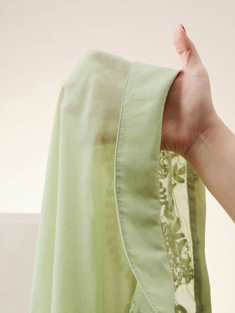 Women's Fashion Lace Trim Open Front Long Sleeve Blouse