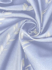 EMERY ROSE Plus Size Women Wide Leg Pants, Casual Chinese Style Trousers Suitable For Party, Gathering, Street Wear, Vacation, St. Patrick's Day, Easter, Valentine's Day, Thanksgiving, Versatile, Slimming, Spring/Summer Fall Cloth For Women - Blue and White - View 3