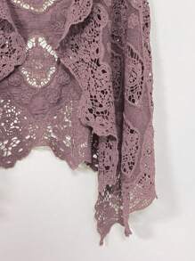 SHEIN LUNE 女式无袖镂空不对称下摆开衫，夏季