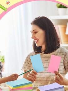 5 张彩色矩形固体便签