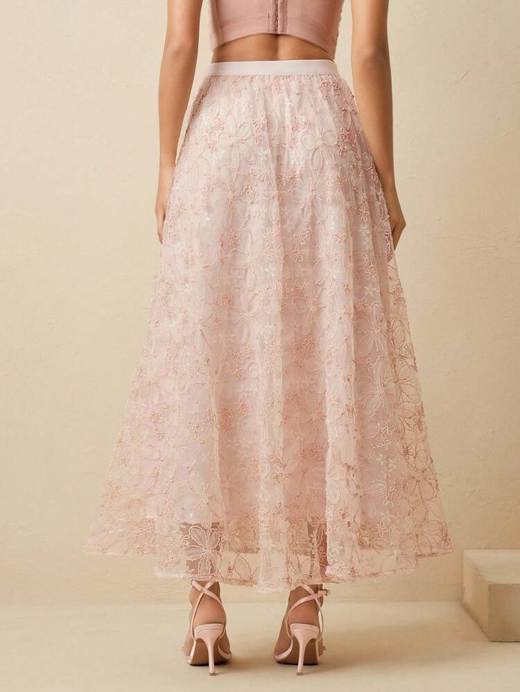 Damen eleganter Gummibund Ausgestellter Rock