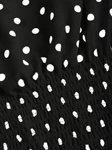 Sweetra Women's Elegant French Style Polka Dot Bow Shoulder Tie Waist Slim Fit Casual Versatile Tank Top, Spring/Summer