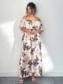 Elenzga 大码露肩收腰阔腿连体裤，优雅性感的海滩度假风