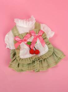 PETSIN 1 pièce Vêtement de chien de compagnie de style princesse avec manches bouffantes. Robe pour animal de compagnie comparable aux vêtements pour chiots Pomeranian, Highlands et Maltais