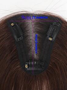 Swiss Lace Colored Human Hair Topper Dark Brown Top Hairpiece 9*10Cm Straight Topper With Bangs