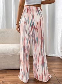 Calvaya Women's Elastic Waist Tie-Dye Wide Leg Loose Casual Pants