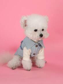 PETSIN 1 Stück universelle niedliche Quaste Stern Jacke für Haustiere, bequeme Version für kleine Hunde, kann Hundemode ziehen - Blau - Übersicht 3