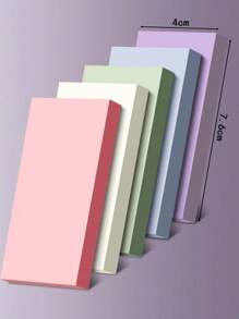 5 张彩色矩形固体便签