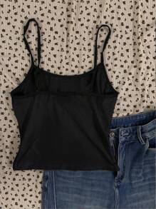 Attitoon 复古汽车印花女士休闲性感吊带背心，适合夏季 - 黑色 - 查看 2